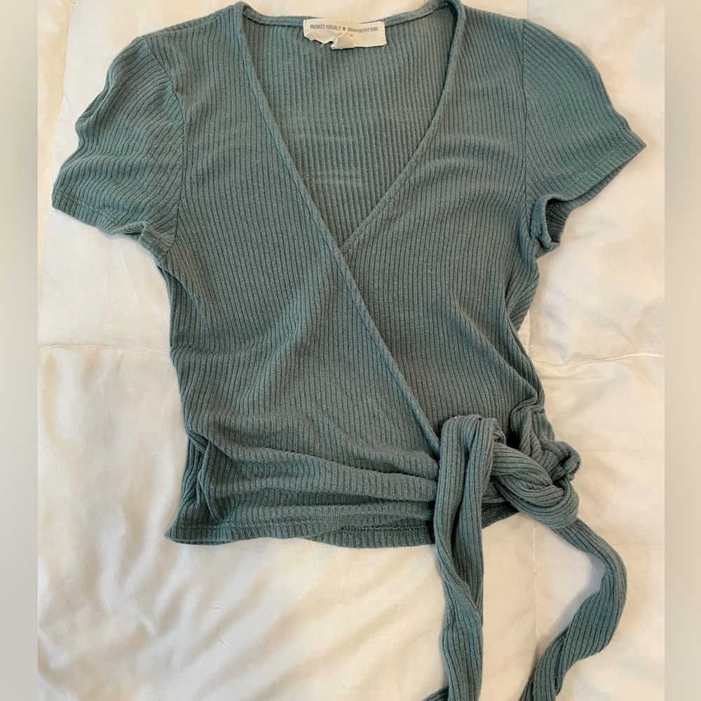 Project Social T- Urban Outfitters front half wrap Short sleeve top Size S